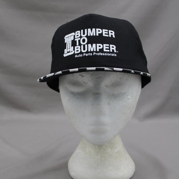 Vintage Baseball Hat - Bumper to Bumper Checkerboard Brim - Adult Sanpback - Picture 1 of 8